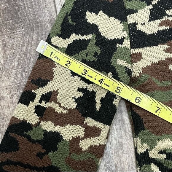 SML Sport Camouflage Double Zipper Sweater Small Green Brown Black Cream - Picture 15 of 15